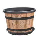 Maxbell Plant Pot Decor with Drainage Holes Saucer for Garden Home Plants Yard Hotel 14.1 cmx13.93 cm