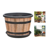 Maxbell Plant Pot Decor with Drainage Holes Saucer for Garden Home Plants Yard Hotel 17.63 cmx17 cm