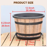 Maxbell Plant Pot Decor with Drainage Holes Saucer for Garden Home Plants Yard Hotel 21.15 cmx20.9 cm