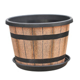 Maxbell Plant Pot Decor with Drainage Holes Saucer for Garden Home Plants Yard Hotel 21.15 cmx20.9 cm