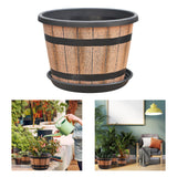 Maxbell Plant Pot Decor with Drainage Holes Saucer for Garden Home Plants Yard Hotel 21.15 cmx20.9 cm