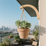 Maxbell Plant Hanger Farmhouse Outside Wooden for Light Planter Pot Patio Decoration Light Wood