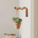 Maxbell Plant Hanger Outside Bracket for Bird Feeder Planter Pot Gardening Accessory Dark Wood