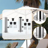 Maxbell Patio Umbrella Base Replacement Umbrella Tube Mount for Yard Outdoor Balcony 4 hole base