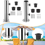 Maxbell Patio Umbrella Base Replacement Umbrella Tube Mount for Yard Outdoor Balcony 4 hole base