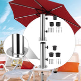 Maxbell Patio Umbrella Base Replacement Umbrella Tube Mount for Yard Outdoor Balcony 4 hole base