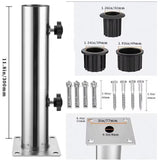 Maxbell Patio Umbrella Base Replacement Umbrella Tube Mount for Yard Outdoor Balcony 4 hole base