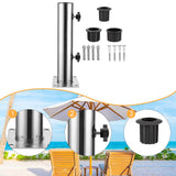 Maxbell Patio Umbrella Base Replacement Umbrella Tube Mount for Yard Outdoor Balcony 4 hole base