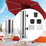 Maxbell Patio Umbrella Base Replacement Umbrella Tube Mount for Yard Outdoor Balcony 4 hole base