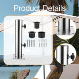 Maxbell Patio Umbrella Base Replacement Umbrella Tube Mount for Yard Outdoor Balcony 4 hole base