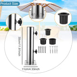 Maxbell Patio Umbrella Base Replacement Umbrella Tube Mount for Yard Outdoor Balcony 4 hole base