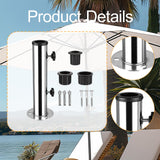 Maxbell Patio Umbrella Base Replacement Umbrella Tube Mount for Yard Outdoor Balcony 3 hole base