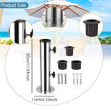 Maxbell Patio Umbrella Base Replacement Umbrella Tube Mount for Yard Outdoor Balcony 3 hole base