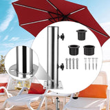 Maxbell Patio Umbrella Base Replacement Umbrella Tube Mount for Yard Outdoor Balcony 3 hole base