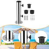 Maxbell Patio Umbrella Base Replacement Umbrella Tube Mount for Yard Outdoor Balcony 3 hole base