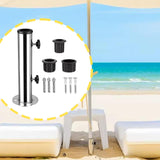 Maxbell Patio Umbrella Base Replacement Umbrella Tube Mount for Yard Outdoor Balcony 3 hole base