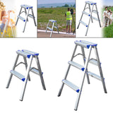 Maxbell Foldable Ladder Car Beauty Factories Household Office Wide Pedal Step Ladder 2 Step