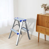 Maxbell Foldable Ladder Car Beauty Factories Household Office Wide Pedal Step Ladder 2 Step