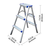 Maxbell Foldable Ladder Car Beauty Factories Household Office Wide Pedal Step Ladder 3 Step