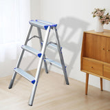 Maxbell Foldable Ladder Car Beauty Factories Household Office Wide Pedal Step Ladder 3 Step