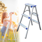 Maxbell Foldable Ladder Car Beauty Factories Household Office Wide Pedal Step Ladder 3 Step