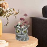 Maxbell Owl Planter Small Flower Pot Resin Sculpture for Entrance, TV Cabinet Rustic