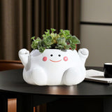 Maxbell Resin Plant Pot Flowerpot Table Centerpiece Planter for Shelf Office Balcony Style A