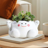 Maxbell Resin Plant Pot Flowerpot Table Centerpiece Planter for Shelf Office Balcony Style A