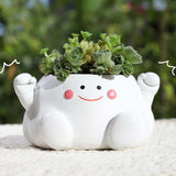 Maxbell Resin Plant Pot Flowerpot Table Centerpiece Planter for Shelf Office Balcony Style A