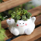 Maxbell Resin Plant Pot Flowerpot Table Centerpiece Planter for Shelf Office Balcony Style A