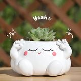 Maxbell Resin Plant Pot Flowerpot Table Centerpiece Planter for Shelf Office Balcony Style B