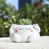 Maxbell Resin Plant Pot Flowerpot Table Centerpiece Planter for Shelf Office Balcony Style B