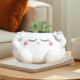 Maxbell Resin Plant Pot Flowerpot Table Centerpiece Planter for Shelf Office Balcony Style B