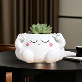Maxbell Resin Plant Pot Flowerpot Table Centerpiece Planter for Shelf Office Balcony Style B