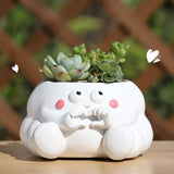 Maxbell Resin Plant Pot Flowerpot Table Centerpiece Planter for Shelf Office Balcony Style C