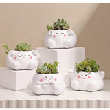 Maxbell Resin Plant Pot Flowerpot Table Centerpiece Planter for Shelf Office Balcony Style C