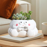 Maxbell Resin Plant Pot Flowerpot Table Centerpiece Planter for Shelf Office Balcony Style C