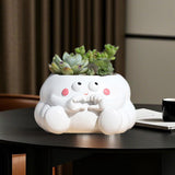 Maxbell Resin Plant Pot Flowerpot Table Centerpiece Planter for Shelf Office Balcony Style C