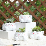 Maxbell Resin Plant Pot Flowerpot Table Centerpiece Planter for Shelf Office Balcony Style D