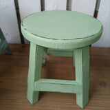 Maxbell Wooden Stool Plant Stand Round Planter Holder for Office Living Room Desktop Green