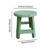 Maxbell Wooden Stool Plant Stand Round Planter Holder for Office Living Room Desktop Green