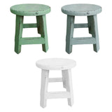Maxbell Wooden Stool Plant Stand Round Planter Holder for Office Living Room Desktop Green