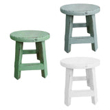 Maxbell Wooden Stool Plant Stand Round Planter Holder for Office Living Room Desktop Green