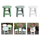 Maxbell Wooden Stool Plant Stand Round Planter Holder for Office Living Room Desktop Green
