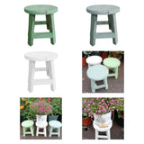 Maxbell Wooden Stool Plant Stand Round Planter Holder for Office Living Room Desktop Green