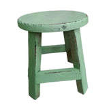 Maxbell Wooden Stool Plant Stand Round Planter Holder for Office Living Room Desktop Green