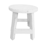 Maxbell Wooden Stool Plant Stand Round Planter Holder for Office Living Room Desktop White