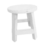 Maxbell Wooden Stool Plant Stand Round Planter Holder for Office Living Room Desktop White
