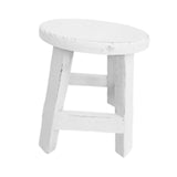 Maxbell Wooden Stool Plant Stand Round Planter Holder for Office Living Room Desktop White