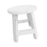 Maxbell Wooden Stool Plant Stand Round Planter Holder for Office Living Room Desktop White